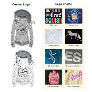 Automne à manches longues femmes sweats à capuche zippés pull-over femmes sweats à capuche Logo personnalisé conception Slim Fit femmes sweats à capuche et sweat-shirts - Product Image 2