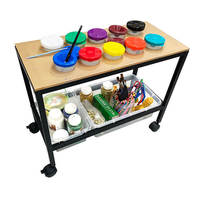 PLOMA 66x31x55 cm Chariot de peinture pour enfants OEM personnalisé de haute qualité, conception à roulettes, construction en métal solide et plastique, 2 tiroirs, personnalisable