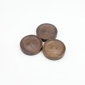 Support rond pour brûleur de cérémonie du thé en bois massif de noyer noir, fait à la main - Product Image 6