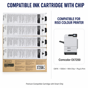 Cartouche d'encre compatible avec puce 1000ml pour imprimante Riso ComColor EX7250, impression numérique pour bureau, école, commerce - Product Image 1
