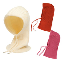 Chapeau balaclava en acrylique pour femmes, style coréen, bonnet tricoté tendance pour l'hiver, protection du cou avec cordon de serrage pour les sports de plein air