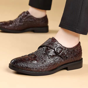 New British Casual Luxury Handcrafted Men's Oxford Leather <b>Waterproof</b> Evergreen Formal <b>Slip</b>-<b>On</b> <b>Shoes</b> Wedding Office Professional - Product Image 4