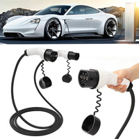 Adaptateur câble de chargement de voiture électrique de pêche, 16a, 3,5 kw, double pistolet, type 2 à type 2 ev