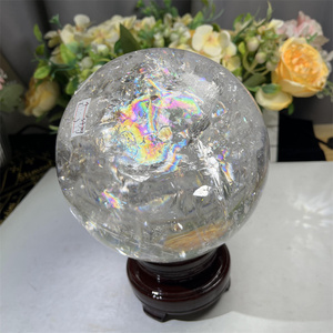 Chất Lượng Cao Trắng Thạch Anh Sphere Tinh Thể Tự Nhiên Bóng Lớn Cầu Vồng Bên Trong Rõ Ràng Thạch Anh Sphere Cho Trang Trí - Product Image 6