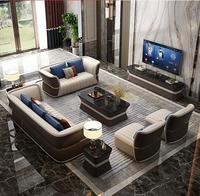 Modernes Sofa-Set im Nordischen Stil aus Edelstahl und Leder für Wohnzimmer und Hotel – 1- bis 3-Sitzer