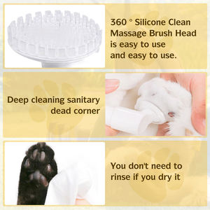 Detergente per Zampe di Animali Domestici Senza Acqua 120ml con Marchio Privato, Schiuma Detergente in <span class=keywords><strong>Silicone</strong></span> con Spazzola per Cani e Gatti - Product Image 2