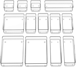 Contenitori portaoggetti da scrivania divisori cassetti organizer cassetti portaoggetti in plastica divisori impilabili per vestiti