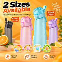 Bouteille d'hydratation personnalisée avec anneaux aromatiques 650ml 750ml, sans BPA, bouteille d'eau de sport OEM ODM