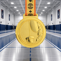 Médaille de sport sur mesure en alliage de zinc, avec relief 3D sablée et dorure à la feuille, pour la lutte à l'épée et au sabre, récompense pour les réalisations de tournoi