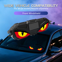 Lampe de sécurité universelle à LED solaire pour voiture, type « Demon Eye », avec détection de vibration et clignotement, accessoire de montage pour ambiance lumineuse