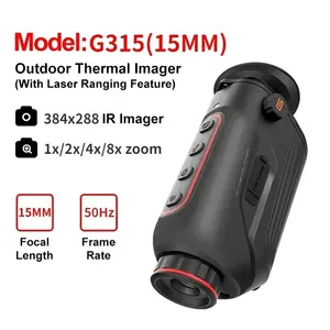 1-8x Monocular térmico 384x288 Alcance de caza IR de alta resolución Lente de 15mm Detección de 2500M para uso táctico al aire libre - Product Image 4