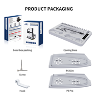 Support de charge et de refroidissement P5 avec lumière RGB et crochet pour casque, support de charge pour 2 manettes sans fil pour console PS5 (éditions disque et numérique)