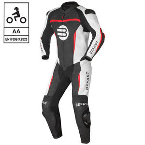 Befast SENTUL CE Combinaison de moto en cuir noir blanc rouge XL - Product Image 1