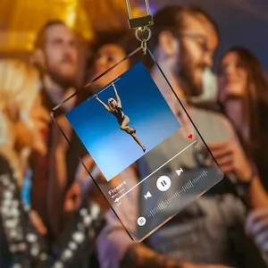 PAKA-Llavero acrílico personalizado, placa musical, tarjeta de invitación de boda - Product Image 1