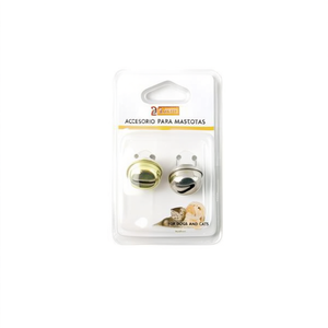 Campana para mascotas Yommy de 2.4 cm en plata y oro, accesorio para perros y gatos - Product Image 2