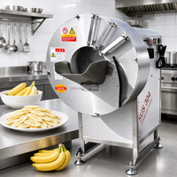 Commerciële roestvrijstalen multifunctionele fruit-, groente- en aardappel-snijder, -schaaf en -hakselaar