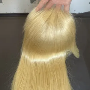 blonde 32 34 36 38 40 Zoll echthaarperücke für schwarze frauen rohes natives haar 613 geradlinige körperwelle lange spitze front perücken großhandel