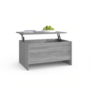 <b>Adjustable</b> Armrest Grey Sonoma Engineered Wood Coffee <b>Table</b> Modern Living Room Furniture - Product Image 1