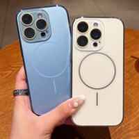 Coque de téléphone magnétique contrastée ultra-fine antichoc avec protection d'objectif intégrale pour iPhone 17 16 Pro Max 15 Pro 16 Plus 14 13