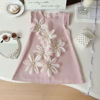 Robe à fleurs pour filles, robes d'été pour enfants, sans manches, vêtements doux pour enfants, mode