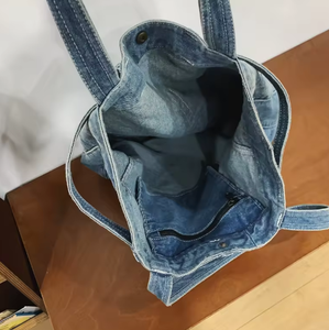 Bolso unisex de mezclilla de alta calidad, bolsillo de mezclilla, bolso de lona de mezclilla vintage - Product Image 2