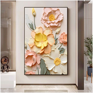 <span class=keywords><strong>Stampa</strong></span> su Tela 3D con Texture Floreale, Opera d'Arte Astratta, Dipinti da Parete per Decorazione Casa, Ufficio, Hotel - Product Image 1