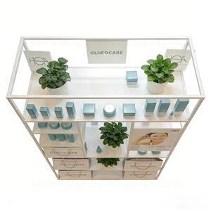 Metal Floor Display <b>Stands</b> Storage Rack with <b>Shelves</b> Multi-Purpose Store Organizer for Skincare & Cosmetic Products - Product Image 5