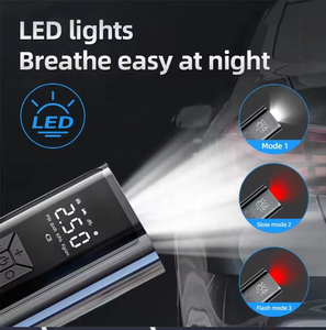 רכב נייד צמיג משאבת אוויר חשמלי משאבת אוויר 12v dc תצוגה דיגיטלית מדחס אוויר עם אור הוביל אור אלחוטי 150psi 120w