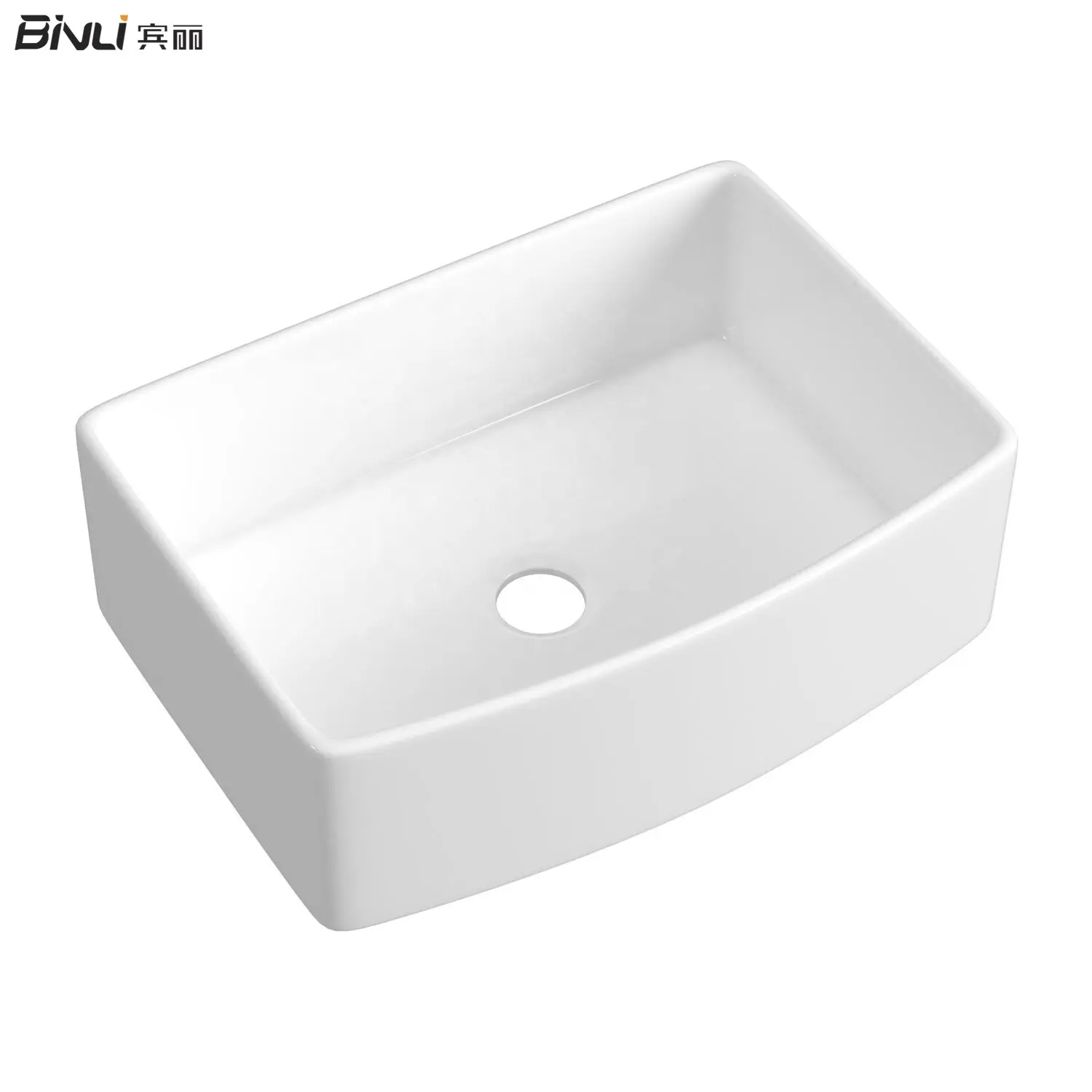 Grembiule rettangolare moderno bianco da 30 pollici anteriore a foro singolo lavabo lavello da cucina in argilla refrattaria con accessori dal produttore