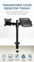 Bras de moniteur simple à réglage ergonomique et mouvement complet, avec fixation à pince en C et base à œillet, pour écrans de 17 à 32 pouces – Meilleure vente