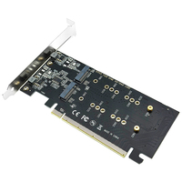 PCI-Express X16 ke M.2 Dual-port NVMe SDD adaptor Hard Disk PCIE4.0, kartu ekspansi kecepatan penuh untuk komputer Desktop