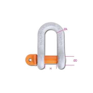 BETA - 080269212 ROBUR - Straight <b>shackles</b> with screw collar pin, high-tensile alloy steel, hot-dipped galvanized (in blister) - Product Image 1