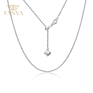 Collar con Colgante de Corazón de Plata S925 con Circonita FANYA FYXL1238, Cadena de Cuerda, Diseño Moderno Unisex - Product Image 3