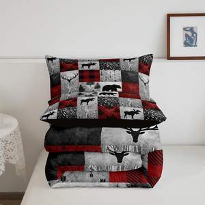 Ensemble <span class=keywords><strong>de</strong></span> literie Erosebridal, couette rustique avec motif <span class=keywords><strong>de</strong></span> cerf, taille Queen, vintage, animal <span class=keywords><strong>de</strong></span> <span class=keywords><strong>la</strong></span> chasse, pour adolescents, jeunes, ours, élan, bois <span class=keywords><strong>de</strong></span> cerf, couette sauvage - Product Image 6