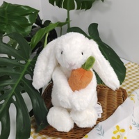 Peluche Lapin de Pâques Version Haute Qualité JC, Tenant une Carotte, Super Douce, Rembourrée en Coton PP, Animal en Peluche Anti-Stress, Promotion de Fêtes