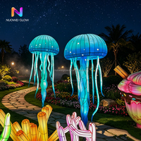 Lanterne en fer NUOWEI GLOW, animaux marins, méduse, baleine, tortue, poisson, lumière de nuit extérieure, étanche, durable