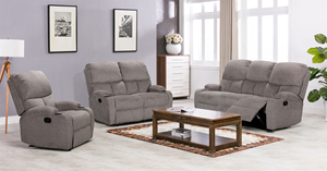 Ensemble de canapés inclinables manuels HOMERS 3+2+1 en velours avec console inclinable et structure en bois massif <span class=keywords><strong>pour</strong></span> salon compact OEM - Product Image 2