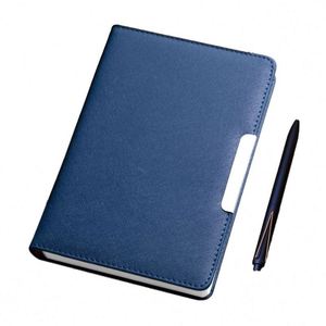 Ensemble cadeau de carnet de notes A5 noir de qualité supérieure pour bureau, personnalisé, avec reliure cousue, couverture en cuir rigide et étui - Product Image 1