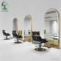Jincheng Mobilier de salon Double miroir debout chaise de coiffure de modélisation vente en gros miroir cosmétique debout de barbier