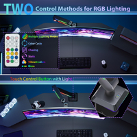 Soporte de Escritorio Ajustable para Monitor de Juegos LED RGB, Soporta 9 kg, Ideal para Salas de Streaming y Configuraciones de PC