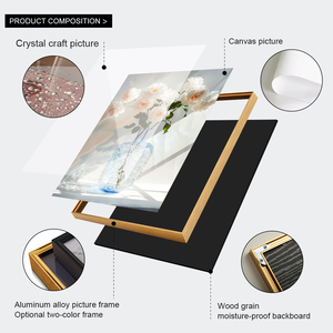 Impresión Digital en Lienzo con Marco de Aluminio de Tamaño Personalizado, Arte Floral de Rosas, Venta Directa de Fábrica, Pintura Decorativa para Hogar y Hotel - Product Image 4