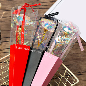 Romantica Scatola per Rosa Singola Personalizzata con Logo per San Valentino, Durevole, Riciclabile, in Acrilico Rosa con Nastro - Product Image 3