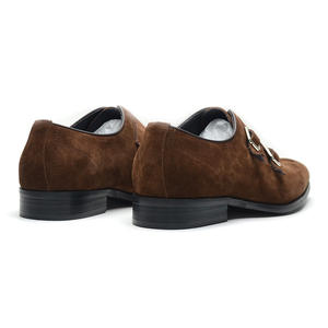 JiuZhou C1-5-18 Zapatos Formales de Negocios de Estilo Italiano, Hechos a Medida, con Parte Superior de Cuero Genuino, Punta Cuadrada y Doble Botón Plateado - Product Image 3