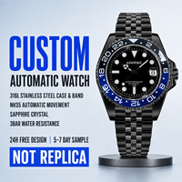 Montres de luxe pour hommes de haute qualité personnalisées, design de créateurs, boîtier noir et bleu, mouvement Miyota 8215, montres-bracelets