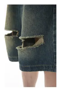 Pantalones cortos <span class=keywords><strong>de</strong></span> verano <span class=keywords><strong>de</strong></span> alta calidad para hombre, pantalones cortos <span class=keywords><strong>de</strong></span> mezclilla holgados <span class=keywords><strong>azul</strong></span> <span class=keywords><strong>marino</strong></span> para hombre, pantalones cortos vaqueros informales <span class=keywords><strong>de</strong></span> moda clásica para hombre, pantalones cortos personalizados para hombre - Product Image 3