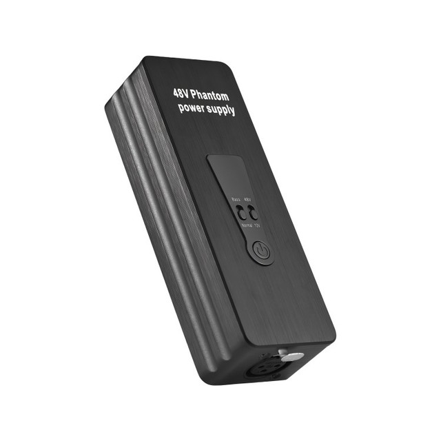 48V/12V Phantom Power Supply for Condenser Microphones Mic Preamp Plug and Play Portable Rechargeable Phantom Power Low Noise an