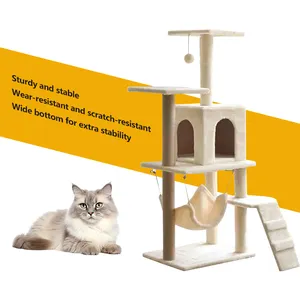 애완 동물 고양이를위한 멀티 컬러 대형 고양이 긁는 나무 대화 형 장난감 회색 나무 패션고양이 등반 프레임 고양이 나무 집