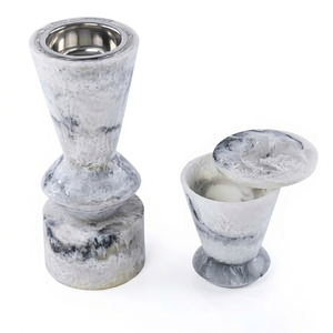 Curio Craft Arabic Oud Eco-Friendly Hand-made Durable Long-lasting Aromatic <b>Incense</b> Burner Set Resin Bakhoor Storage <b>Box</b> (Indian - Product Image 1