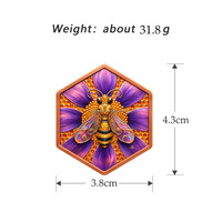 Pièce commémorative hexagonale en cuivre fin .999 de 1 OZ, motif abeille Yin Yang, fleur et nid d'abeille, avec personnalisation OEM ODM pour souvenir