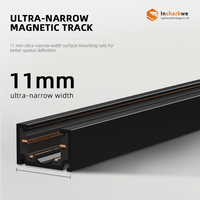Lampu Sorot LED COB 4-Kawat Magnetik Putar ULTRA-TIPIS Modern Aluminium Kustom 0-10V Dali//WiFi Dimming 11mm Slim Linear